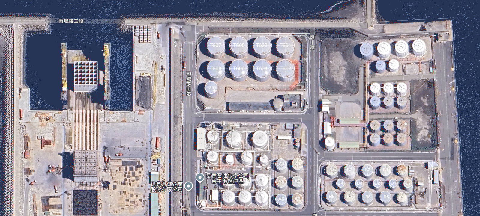 Number of storage tanks and total capacity (KL) of Taichung Port West No.1 Terminal